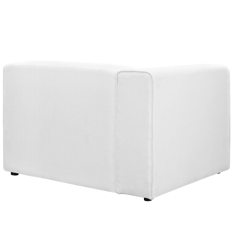 Maklaine Modern Style Polyester Fabric Left-Facing Sofa Chair in White