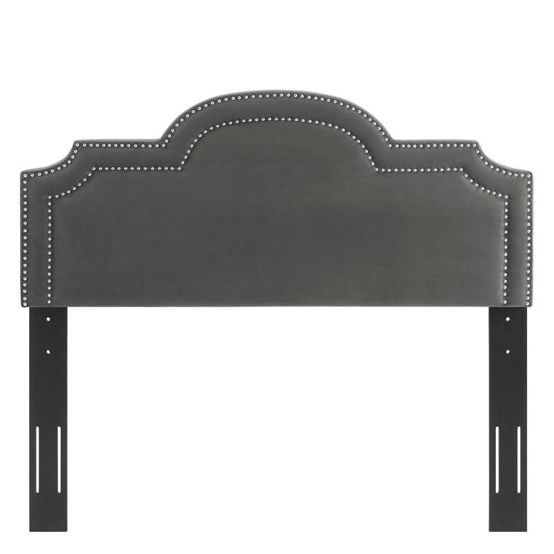 Maklaine Performance Velvet King/California King Headboard in Charcoal
