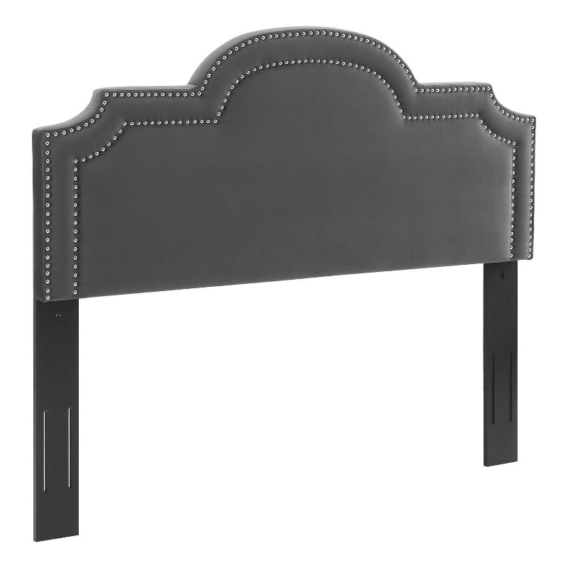 Maklaine Performance Velvet King/California King Headboard in Charcoal