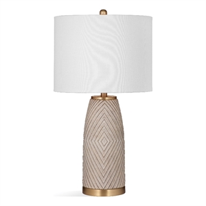 maklaine modern / contemporary gray textured resin table lamp