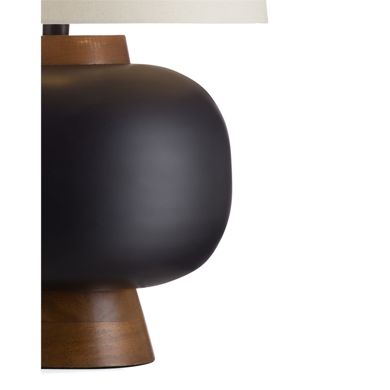 Maklaine Modern / Contemporary Ping Table Lamp in Black Wood
