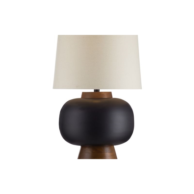 Maklaine Modern / Contemporary Ping Table Lamp in Black Wood