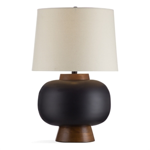 maklaine modern / contemporary ping table lamp in black wood