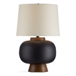 Maklaine Modern / Contemporary Ping Table Lamp in Black Wood