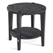 Maklaine Modern / Contemporary Round End Table in Black Wood