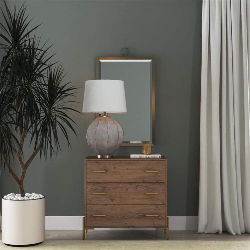 Maklaine Modern / Contemporary Table Lamp in Gray Finish Resin