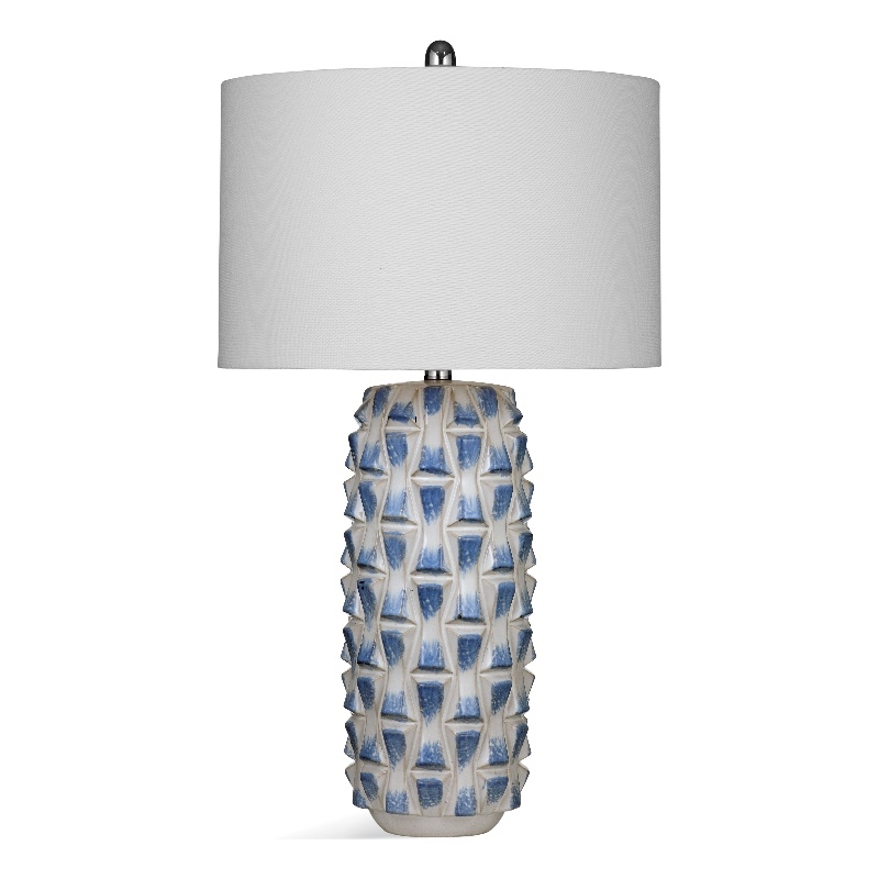 Maklaine Contemporary Stones Table Lamp in Blue Finish Ceramic