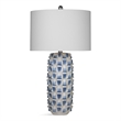 Maklaine Contemporary Stones Table Lamp in Blue Finish Ceramic