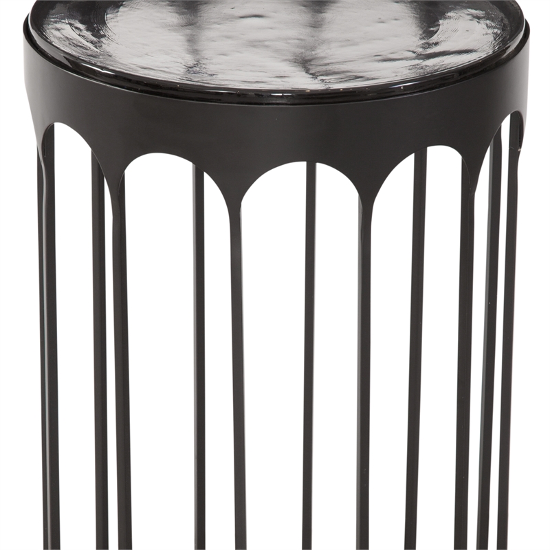 Maklaine Contemporary Accent Table in Matte Black Finish Metal