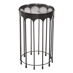 Maklaine Contemporary Accent Table in Matte Black Finish Metal