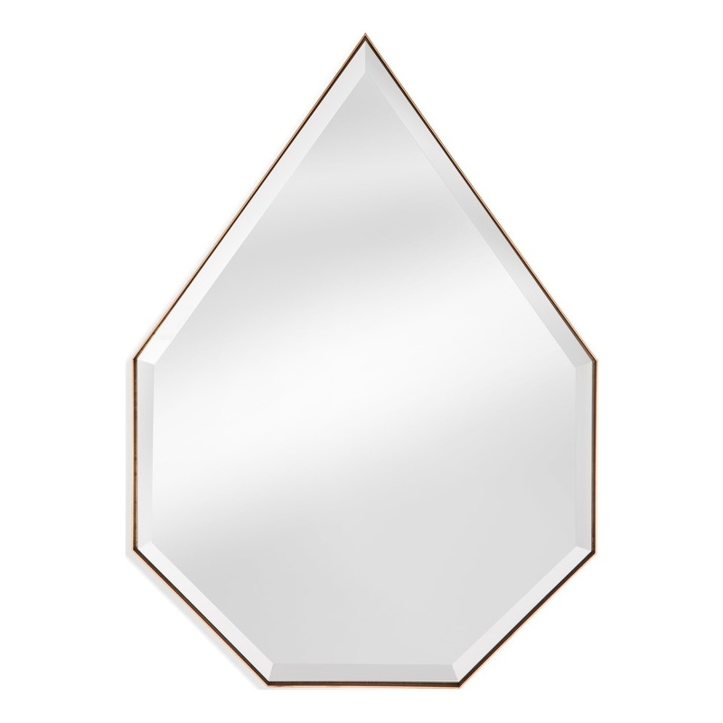 Maklaine Modern / Contemporary Wall Mirror in Gold Finish Metal
