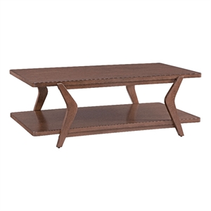 maklaine mid-century wood cocktail table in brown walnut finish
