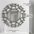 Maklaine Contemporary Modern Polyurethane Wall Mirror in Silver
