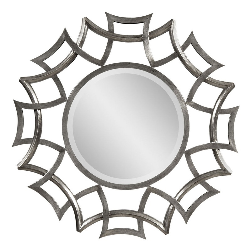 Maklaine Contemporary Modern Polyurethane Wall Mirror in Silver