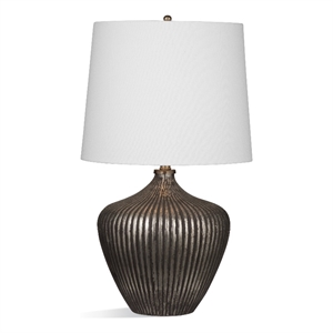 maklaine modern / contemporary metal table lamp in bronze finish