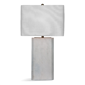 maklaine modern / contemporary table lamp in white finish marble