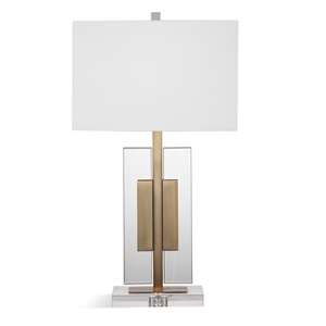 maklaine contemporary crystal table lamp with gold metal details