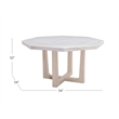 Maklaine Contemporary Wood Dining Table with Marble Top in White