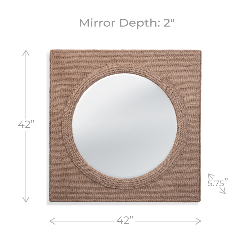 Maklaine Modern / Contemporary Wall Mirror in Natural Finish Wood