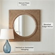 Maklaine Modern / Contemporary Wall Mirror in Natural Finish Wood