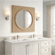Maklaine Modern / Contemporary Wall Mirror in Natural Finish Wood