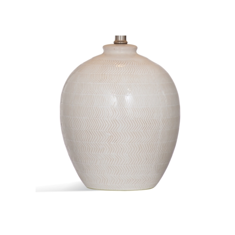 Maklaine Modern / Contemporary Ceramic Table Lamp in White Finish