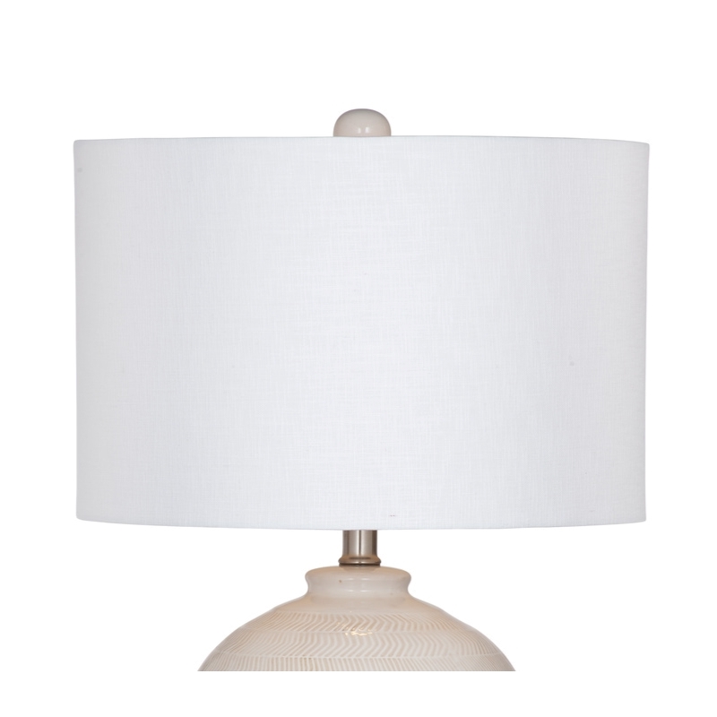 Maklaine Modern / Contemporary Ceramic Table Lamp in White Finish