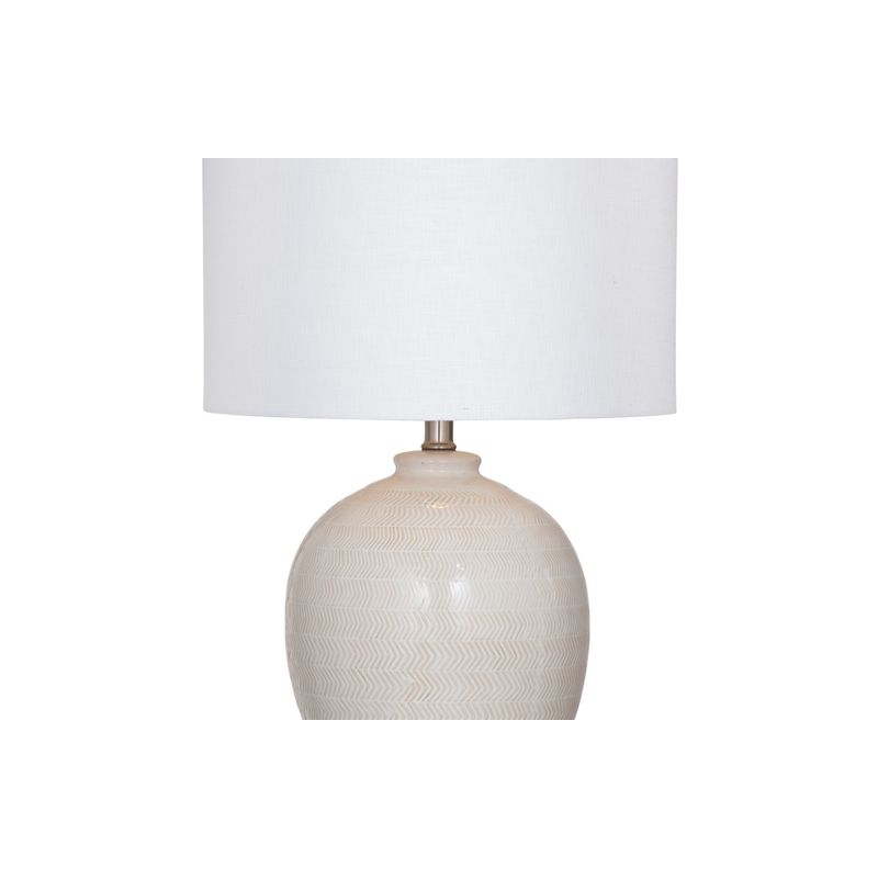 Maklaine Modern / Contemporary Ceramic Table Lamp in White Finish