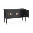 Maklaine Modern / Contemporary Console Table in Black Finish Wood