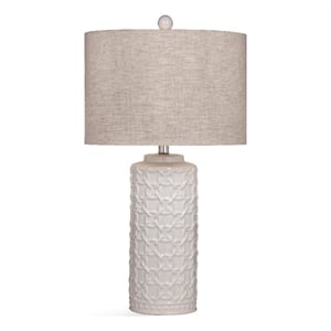 Maklaine Modern / Contemporary Table Lamp in White Finish Ceramic