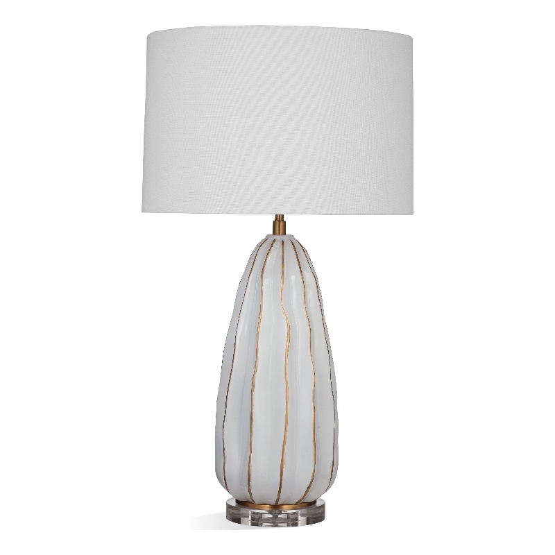 Maklaine Modern / Contemporary Table Lamp in White Finish Ceramic