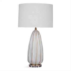 maklaine modern / contemporary table lamp in white finish ceramic