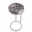 Maklaine Contemporary Accent Table in Metal and Gray Finish Agate