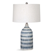 Maklaine Contemporary Table Lamp in Blue and Cream Finish Ceramic