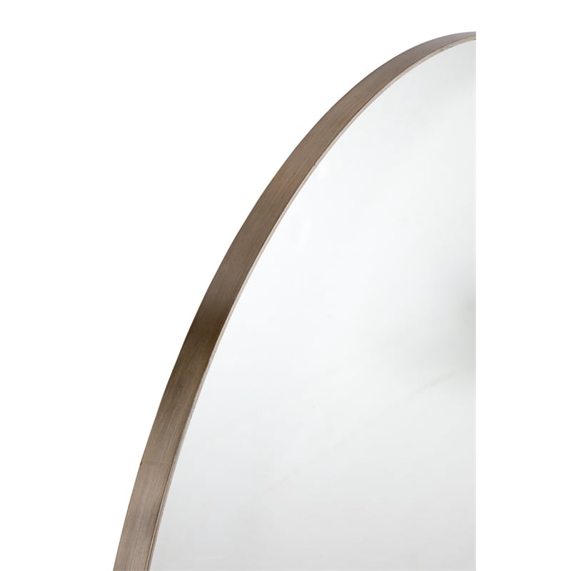 Maklaine Contemporary Oversized Wall Mirror in Silver Metal Frame
