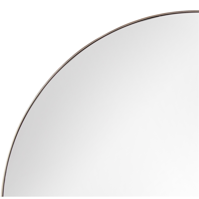 Maklaine Contemporary Oversized Wall Mirror in Silver Metal Frame