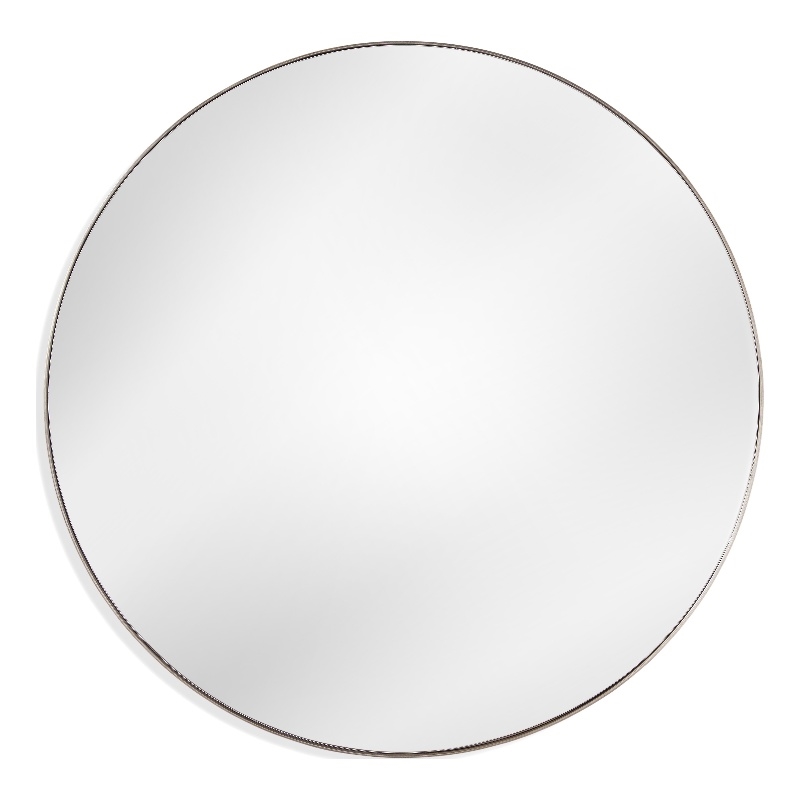 Maklaine Contemporary Oversized Wall Mirror in Silver Metal Frame