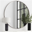 Maklaine Contemporary Oversized Wall Mirror in Silver Metal Frame