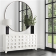 Maklaine Contemporary Oversized Wall Mirror in Silver Metal Frame