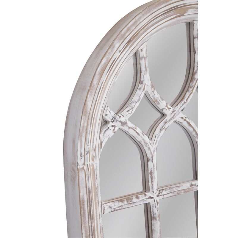 Maklaine Contemporary Floor Mirror in White Finish Engineered Wood