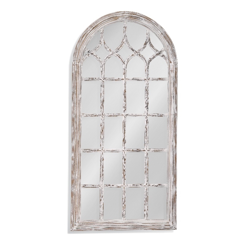 Maklaine Contemporary Floor Mirror in White Finish Engineered Wood