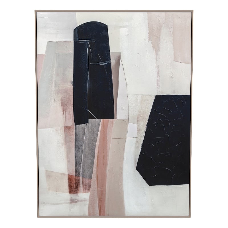Maklaine Contemporary Milano in Black Gallery Wrapped Canvas Fabric