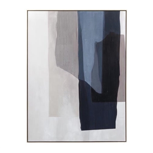 Maklaine Salone Wall Art in Gold Framed Gallery Wrapped Canvas Fabric