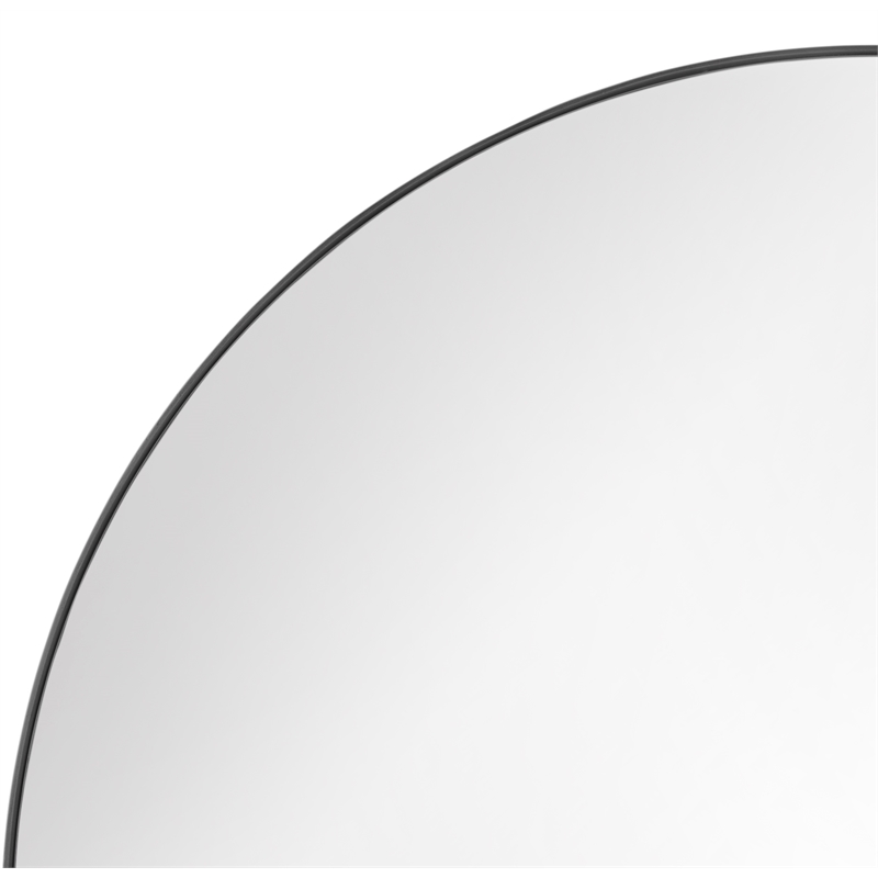 Maklaine Contemporary Oversized Wall Mirror in Matte Black Metal Frame