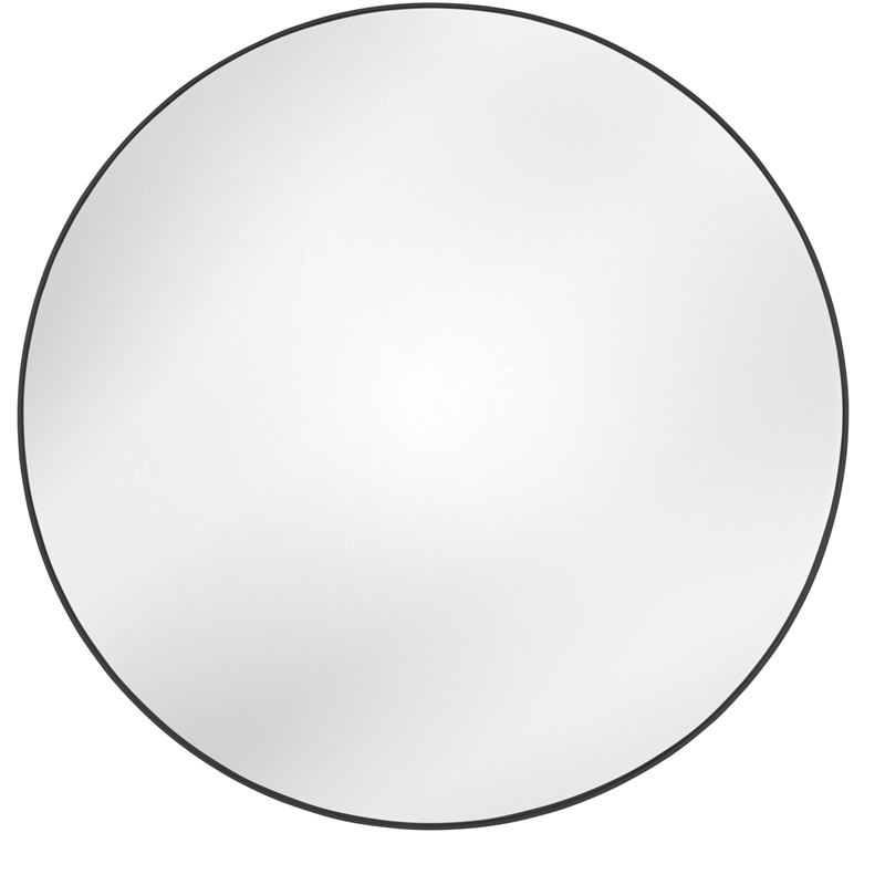 Maklaine Contemporary Oversized Wall Mirror in Matte Black Metal Frame