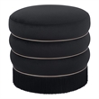 Maklaine Modern Contemporary Velvet Ottoman in Retro Black Finish
