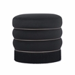 Maklaine Modern Contemporary Velvet Ottoman in Retro Black Finish