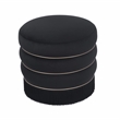 Maklaine Modern Contemporary Velvet Ottoman in Retro Black Finish