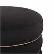 Maklaine Modern Contemporary Velvet Ottoman in Retro Black Finish