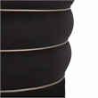 Maklaine Modern Contemporary Velvet Ottoman in Retro Black Finish